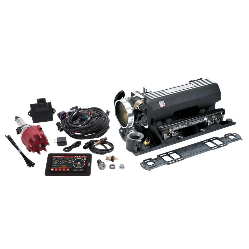 Edelbrock Pro Flo 4 Fuel Inject Kit XT Seq Port SBC 429/460 1986 625 Max HP 35 LbHr Injectors Black 35813