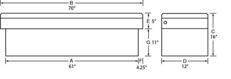 Tradesman Aluminum Economy Cross Bed Truck Tool Box (72in.) - Black 7511101