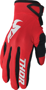 THOR Youth Sector Gloves - Red/White - Large 3332-1747