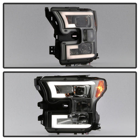Spyder Ford F150 2015-2017 Projector Headlights - Light Bar DRL LED - Smoke PRO-YD-FF15015-LBDRL-SM 5083678