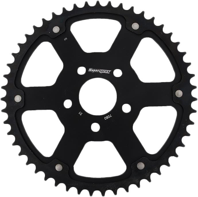 SUPERSPROX Rear Stealth Sprocket Alu/Stl 51t-530 Blk Hd RST-7080-51-BLK