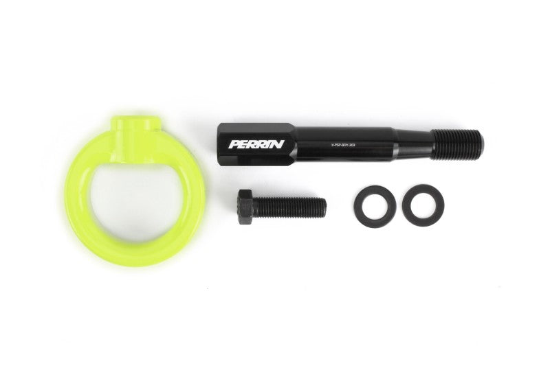 Perrin 15-17 Subaru WRX/STI Tow Hook Kit (Front) - Neon Yellow PSP-BDY-232NY