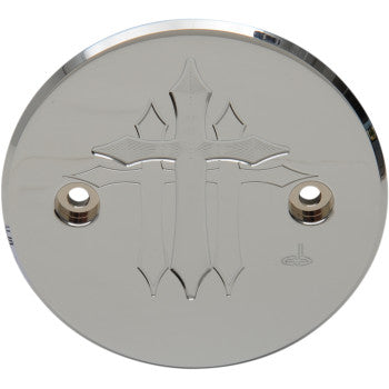 CARL BROUHARD DESIGNS Stator Cover - Cross - Chrome - Indian  0940-1650