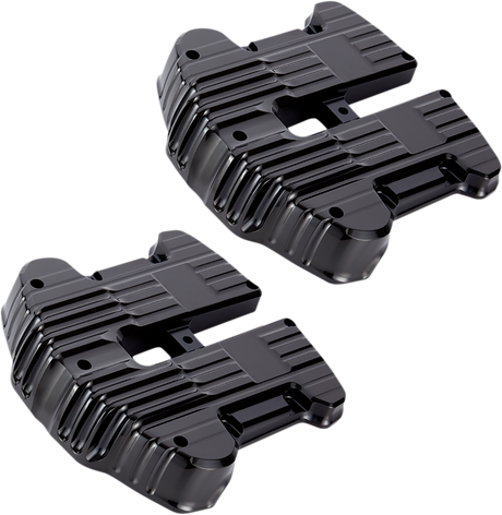 ROUGH CRAFTS Rocker Box Covers - Black - Grooved RC-610-000