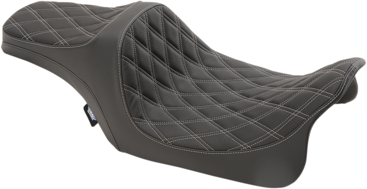 DRAG SPECIALTIES Predator III Seat - Double Diamond - Silver Stitched - FL '08-'22 0801-1115