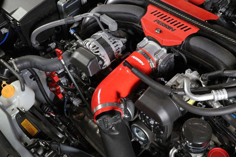 Perrin 22-23 Subaru BRZ/Toyota GR86 Silicone Inlet Hose (3in. ID / SS Wire) - Red PSP-INT-432RD