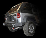 DV8 Offroad 07-18 Jeep Wrangler JK Full Length Rear Bumper w/ Light Holes RBSTTB-11