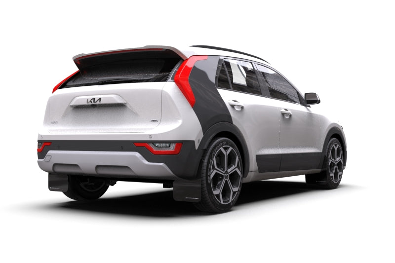 Rally Armor 2023 Kia Niro SG2 Black UR Mud Flap White Logo MF21-UR-BLK-WH