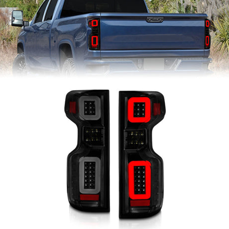 Anzo 19-21 Chevy Silverado Full LED Tailights Black Housing Smoke Lens G2 (w/C Light Bars) 311415