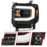 ANZO GMC SIERRA 1500 14-15 2500H/15-19 Projector Headlight Plank Style Black w/ Switchback (Halogen) 111487