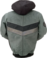 Z1R Thrasher Leather Jacket - Green/Gray - Medium 2810-3813