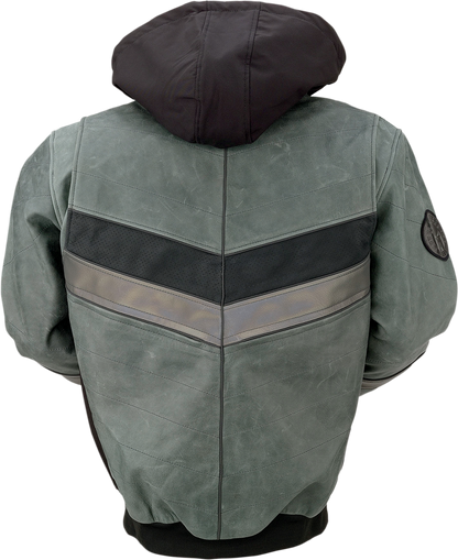 Z1R Thrasher Leather Jacket - Green/Gray - XL 2810-3815