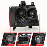 ANZO 2007-2014 Chevy TahOE Crystal Headlight Chrome Amber(OE) 111475