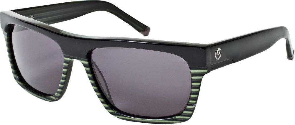 DRAGON Viceroy Sunglasses Black Green Stripe W/Grey Lens 720-2008