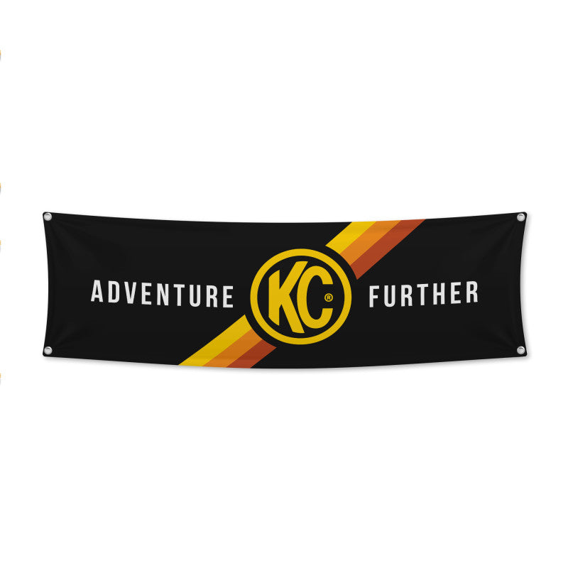 KC HiLiTES 17in. x 60in. Banner - Black w/Yellow 9902