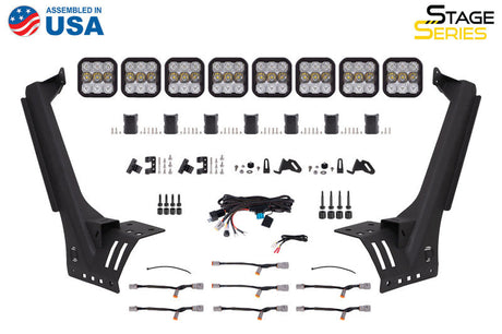 Diode Dynamics Jeep JL SS5 Pro CrossLink Windshield - White Combo Lightbar Kit DD7262