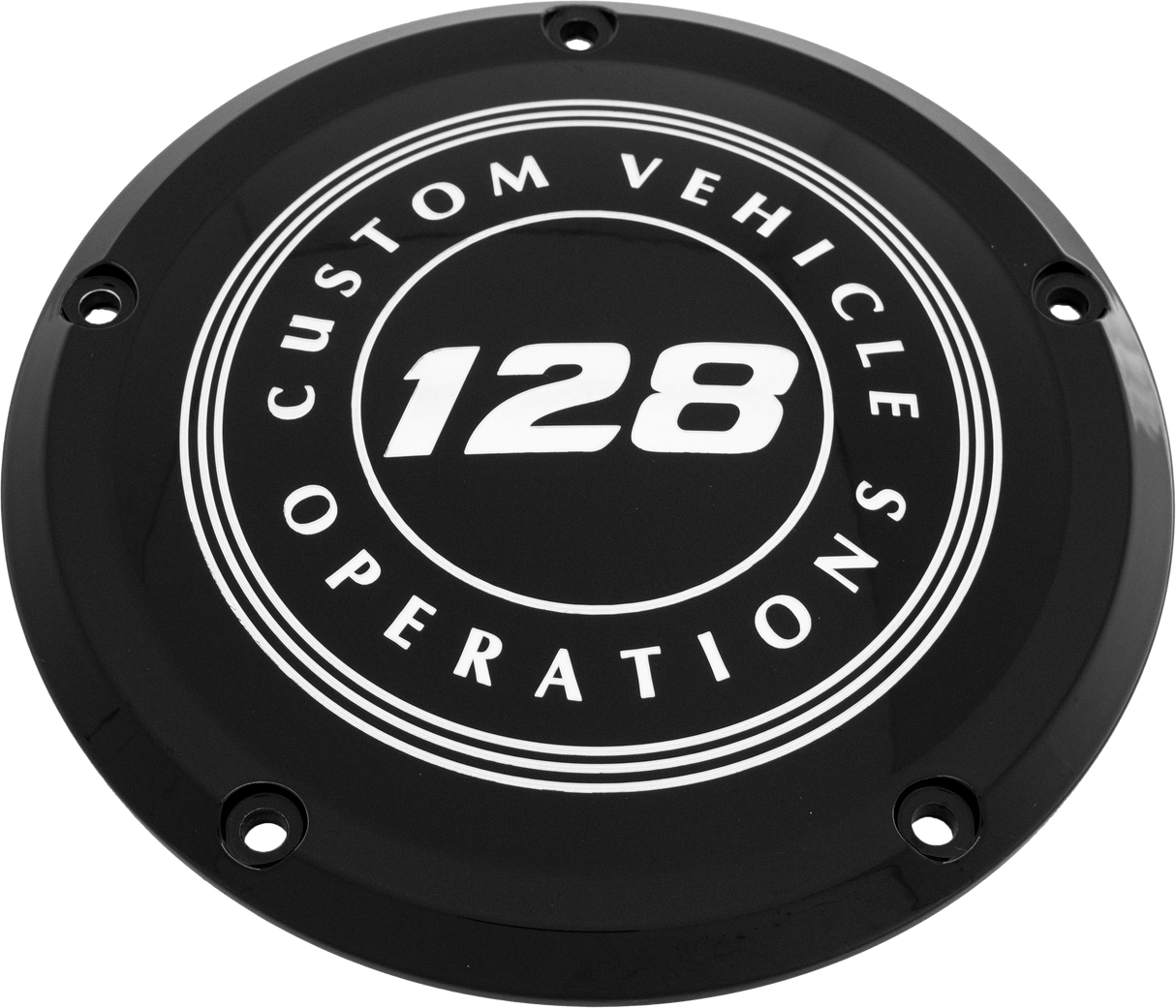 CUSTOM ENGRAVING 7   M8 Flt/Flh Derby Cover 128 Cvo Black 128-09-46BG