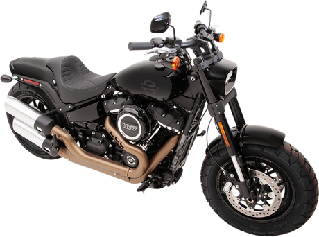 DRAG SPECIALTIES EZ-Solo Seat - Scorpion Stitch - Silver Thread - Vinyl - FXFB '18-'22 ACT EZ-ON STYLE 0802-1129