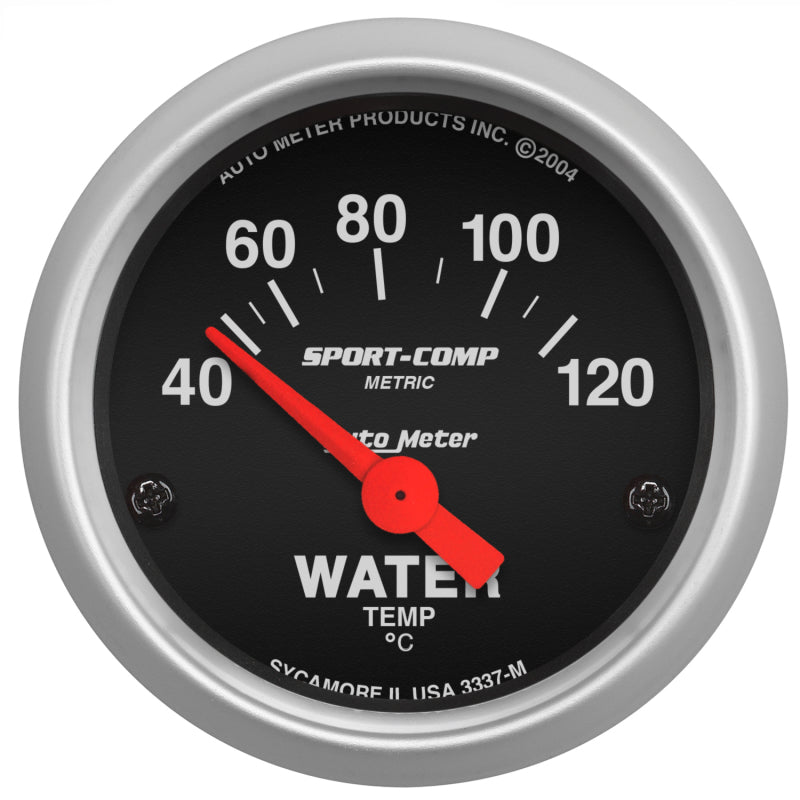 Autometer Sport-Comp 52mm 40-120 Degree Short Sweep Electronic Water Temperature Gauge 3337-M