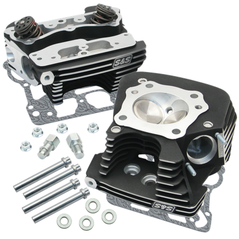 S&S Cycle 08-16 Touring Super Stock 89cc Cylinder Head Kit - Wrinkle Black 106-3240