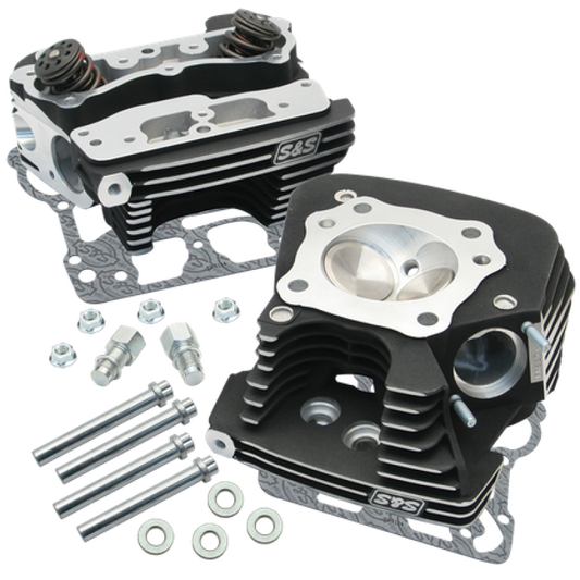 S&S Cycle 08-16 Touring Super Stock 89cc Cylinder Head Kit - Wrinkle Black 106-3240