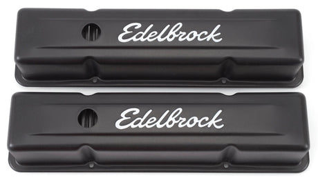 Edelbrock Valve Cover Signature Series Chevrolet 1959-1986 262-400 CI V8 Tall Black 4643