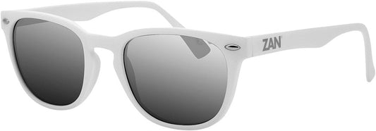 ZAN Throwback Nvs Sunglasses Matte White W/Smoke Refl Lens EZNV02