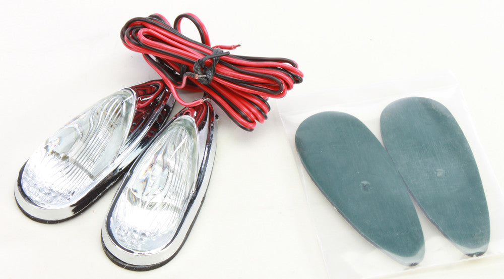 EMGO Led Light- Chrome/Amber Flush Mount Clear Lens- 64mmx24mm 61-97002