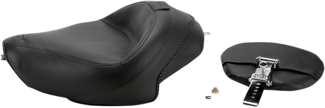 MUSTANG Wide Solo Seat - With Backrest - Vintage - Black - Smooth - XL '04-'21 79429