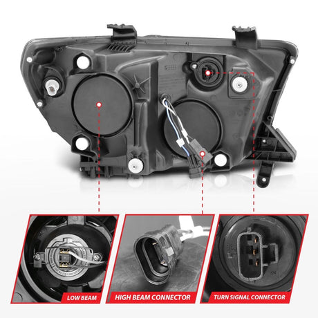 ANZO 2007-2013 Toyota Tundra Projector Headlights w/ Halo Black (CCFL) 111174