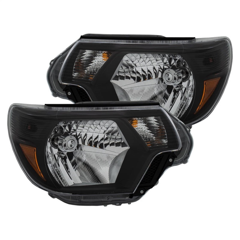 ANZO 2012-2015 Toyota Tacoma Crystal Headlights Black 111395