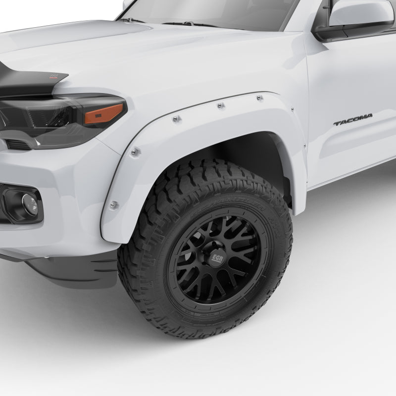 EGR 16+ Toyota Tacoma w/Mudflap Bolt-On Look Color Match Fender Flares - Set - Super White 795084-040