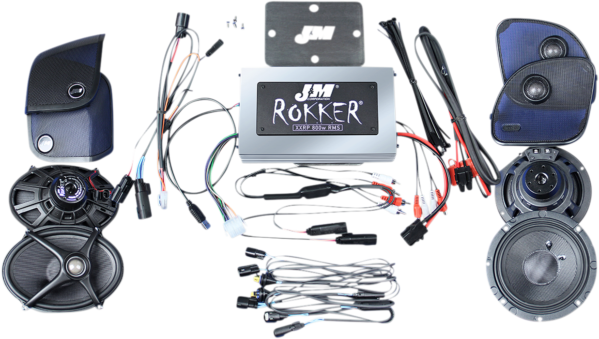 J & M 800w 4-Speaker/Amp Install Kit - '14-'20 FLTR XXRK800SP415RCS