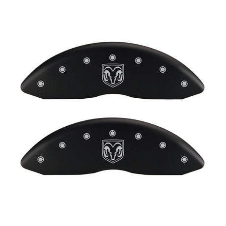 MGP 4 Caliper Covers Engraved Front RAM Engraved Rear RAMHEAD Red finish silver ch 55002SRMHRD