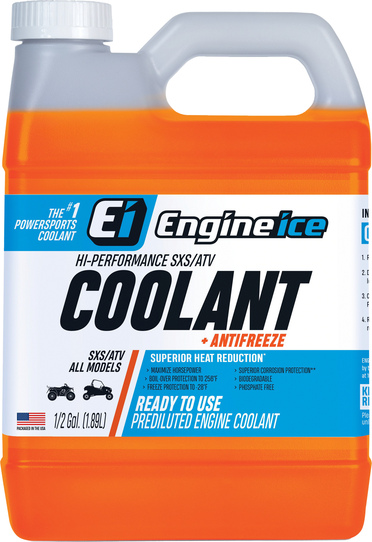 ENGINE ICE Hi-Performance Sxs/Atv Coolant + Antifreeze 1/2 Gal 12556 1/2 GAL