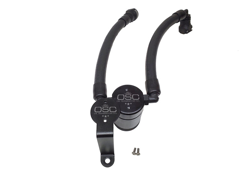 J&L 07-14 Ford Mustang GT500 Oil Separator 3.0 Passenger Side (Remote Mount) - Black Anodized 3040P-B