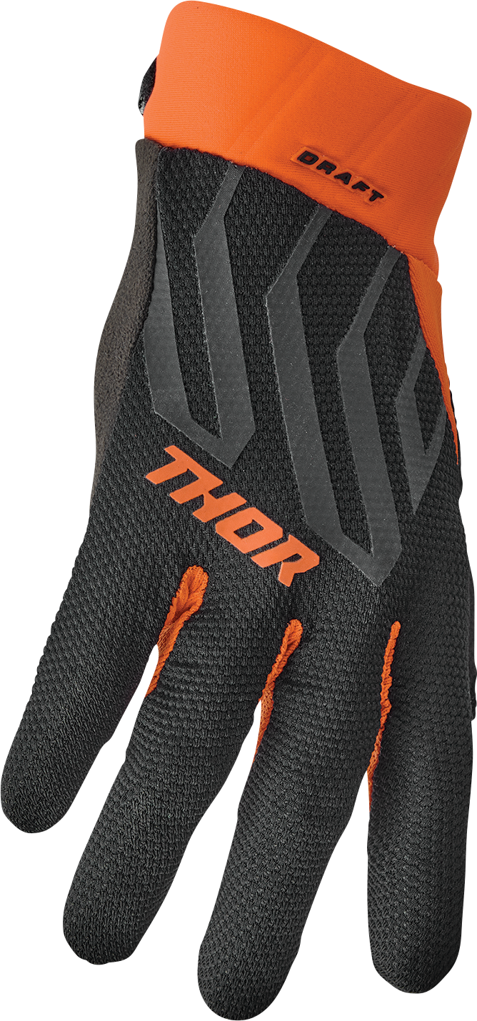 THOR Draft Gloves - Black/Orange - Large 3330-6809