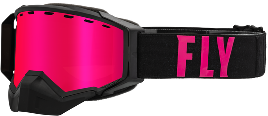 FLY RACING Zone Pro Snow Goggle Blk/Pink W/ Pink Mir/Plrzd Smoke Lens 37-50336