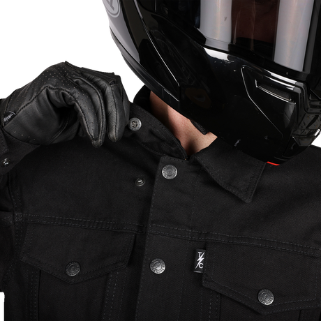 THRASHIN SUPPLY CO. Highway v2 Denim Riding Jacket - Black - Medium TMJ-10-09
