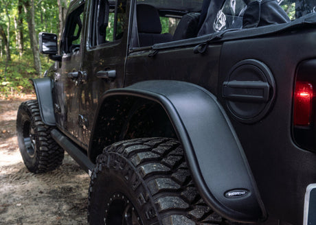 Bushwacker 2018+ Jeep Wrangler (JL) Unlimited Flat Style Flares 4pc - Black 10923-07
