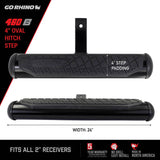 Go Rhino 4in Oval Hitch Step - Black 460B