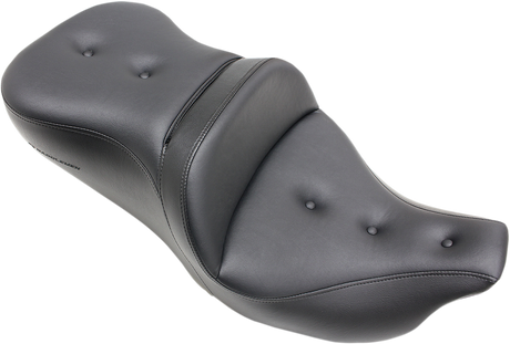 SADDLEMEN Pillow-Top Roadsofa Seat - with Backrest - Black - FLH/FLT '08-'23 808-07B-181