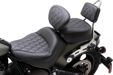 MUSTANG Touring Sissy Bar Pad - Standard - Black - Diamond Stitch - Chief '22-'23 88205