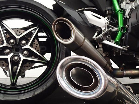 Vandemon Brushed Titanium Exhaust System Ninja H2 & H2R 2015-26 KAWAH2TICSBRUEXHD VA-2
