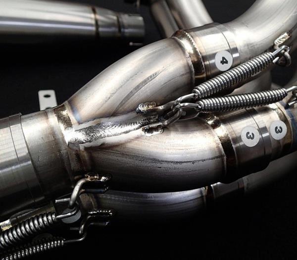 Vandemon Brushed Titanium Exhaust System Ninja H2 & H2R 2015-26 KAWAH2TICSBRUEXHD VA-2