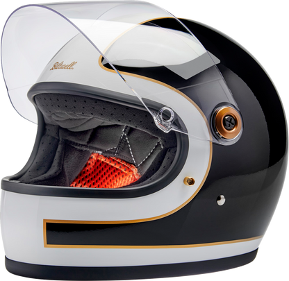 BILTWELL Gringo S Helmet - Gloss White/Black Tracker - XS 1003-566-501