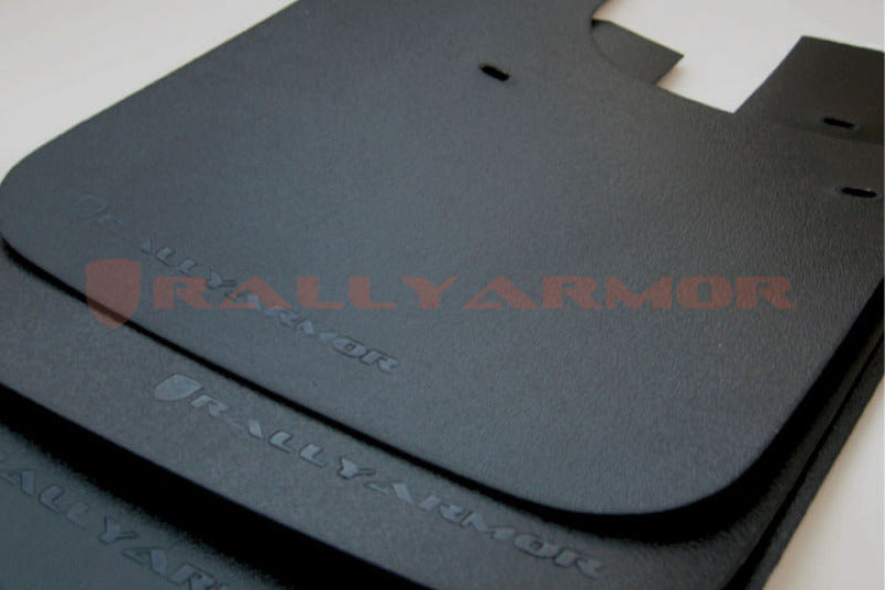 Rally Armor 1993-2001 Subaru Impreza Basic Black Mud Flap w/ Black Logo MF2-BAS-BLK