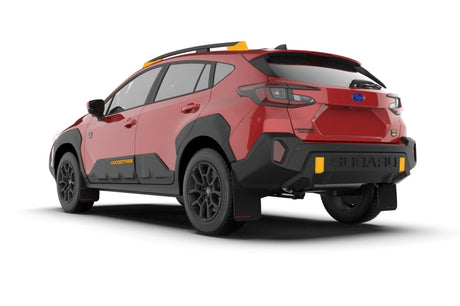 Rally Armor - 2024 Subaru Crosstrek (Wilderness Only) Black UR Mud Flap W/Red Logo - No Drilling Req MF116-UR-BLK-RD