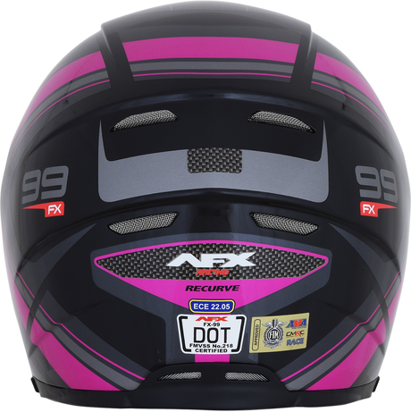 AFX FX-99 Helmet - Recurve - Black/Fuchsia - XL 0101-11105
