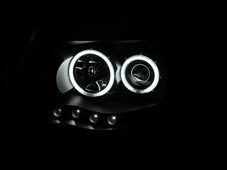 ANZO 2005-2011 Toyota Tacoma Projector Headlights w/ Halo Black 121282